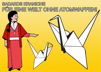 Falten von Kranichen für eine atomwaffenfreie Welt