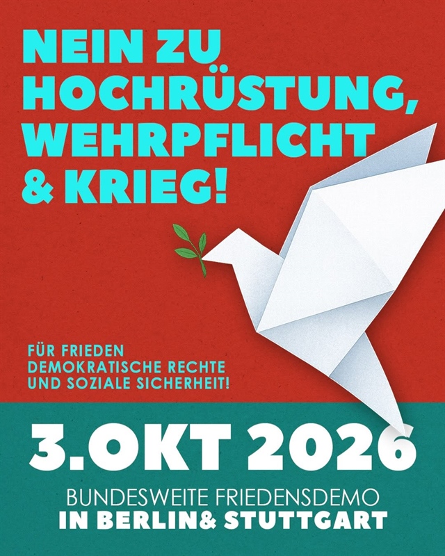 Nein zu Hochrüstung, Wehrpflicht und Krieg!