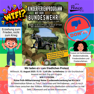 Kinder brauchen Frieden – kein Ferienlager mit der Bundeswehr!