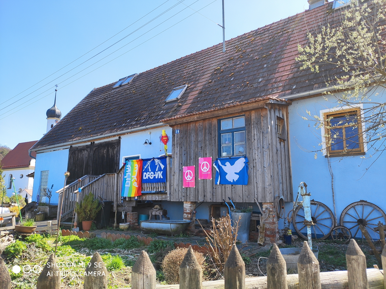 Von Anne-Marie Kollmannsberger und Klaus Länger: Friedensziege mit Friedenstaube
